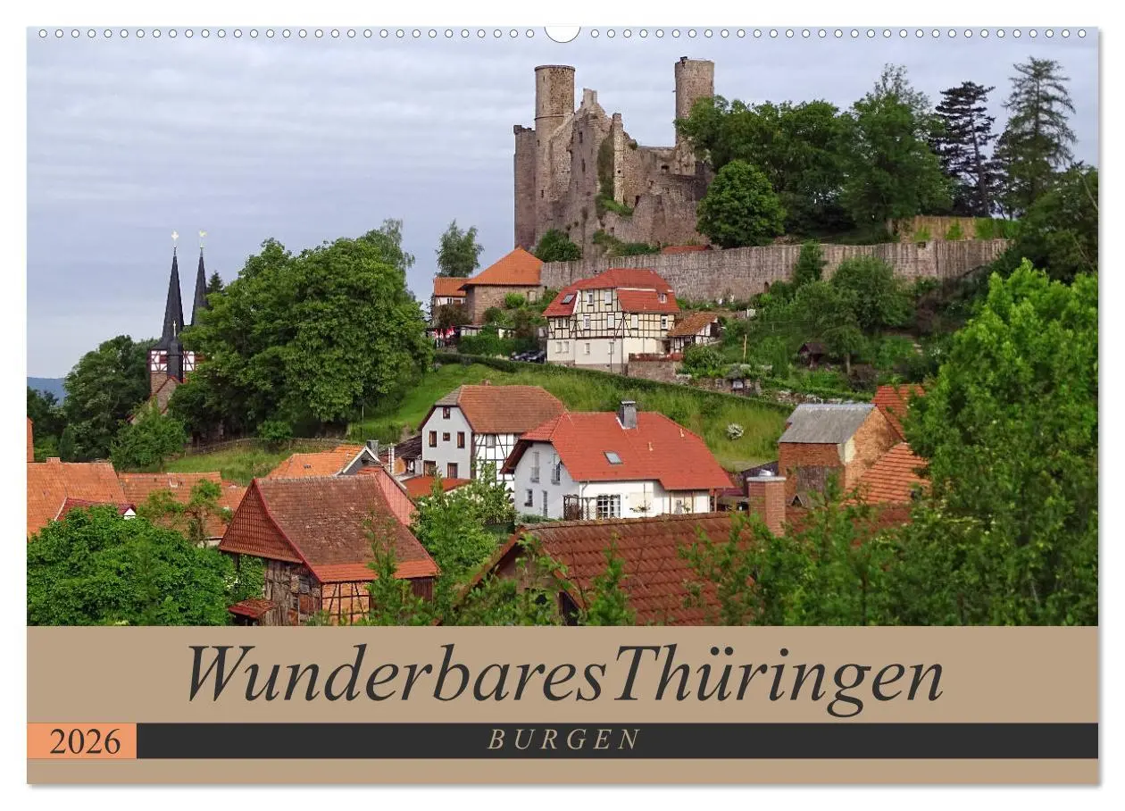 Cover: 9783516060911 | Wunderbares Thüringen - Burgen (Wandkalender 2026 DIN A2 quer),...