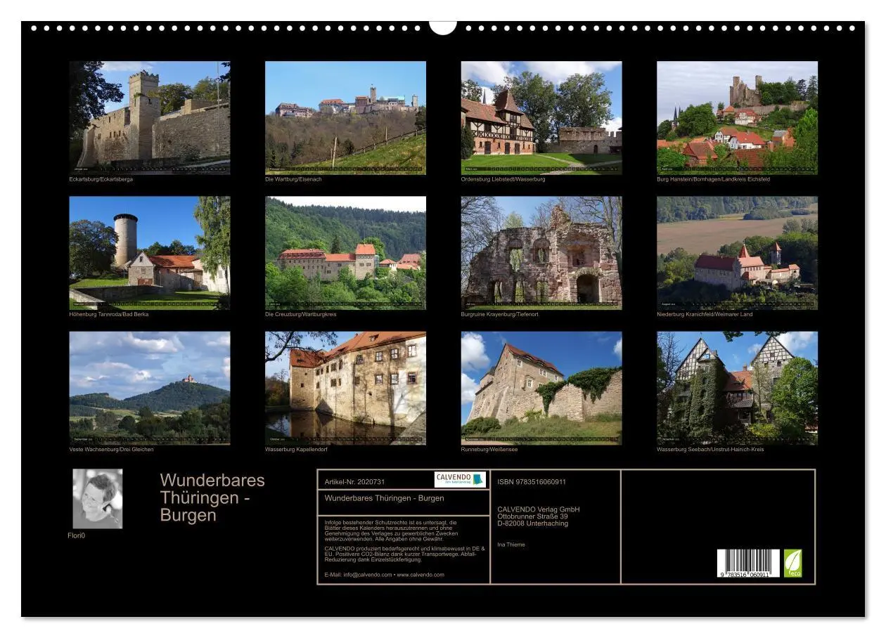 Bild: 9783516060911 | Wunderbares Thüringen - Burgen (Wandkalender 2026 DIN A2 quer),...