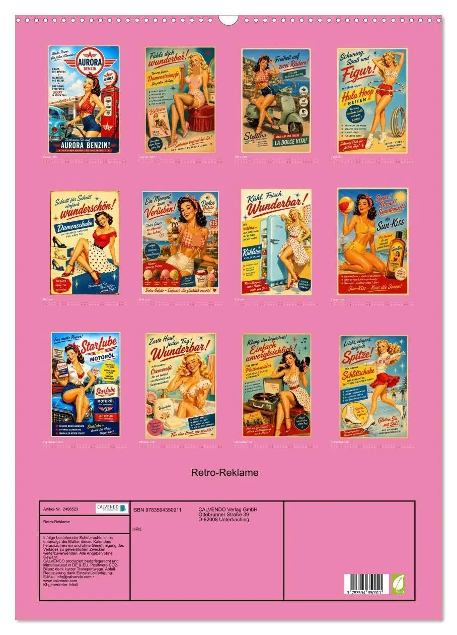 Bild: 9783594350911 | Retro-Reklame (Wandkalender 2027 DIN A2 hoch), CALVENDO Monatskalender
