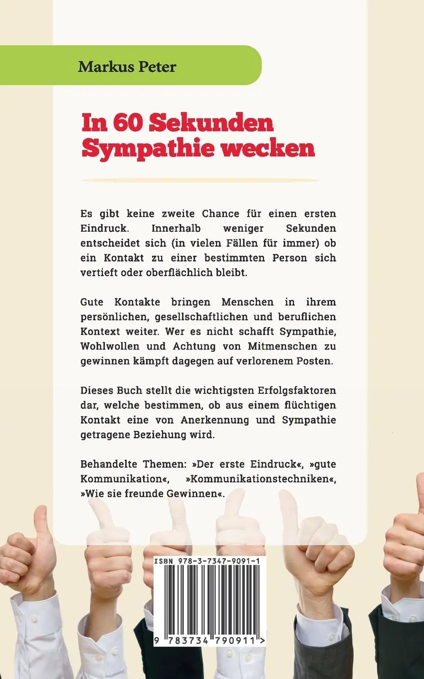 Rückseite: 9783734790911 | In 60 Sekunden Sympathie wecken | Markus Peter | Taschenbuch | 48 S.