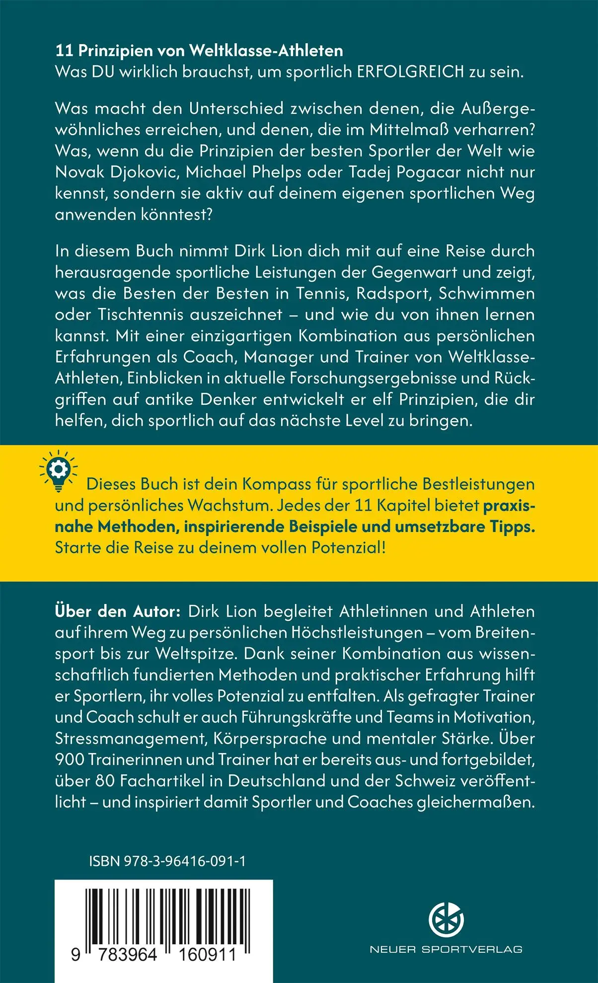 Rückseite: 9783964160911 | 11 Prinzipien von Weltklasse-Athleten | Dirk Lion | Taschenbuch | 2025