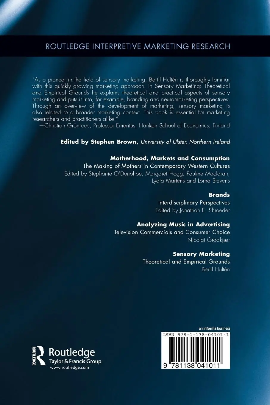 Rückseite: 9781138041011 | Sensory Marketing | Theoretical and Empirical Grounds | Bertil Hultén