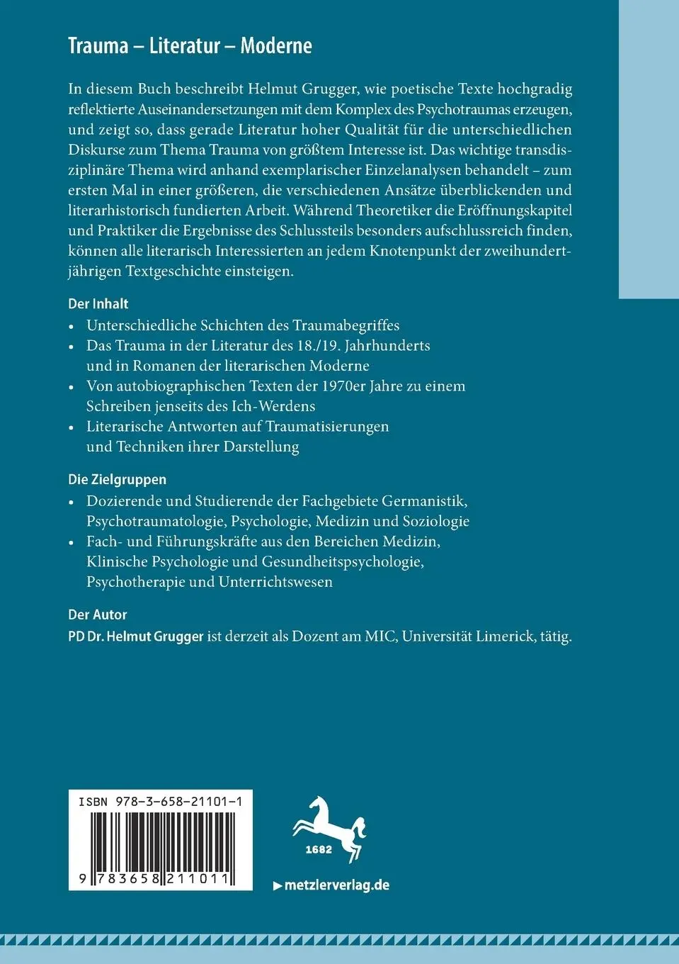 Rückseite: 9783658211011 | Trauma - Literatur - Moderne | Helmut Grugger | Taschenbuch | vii