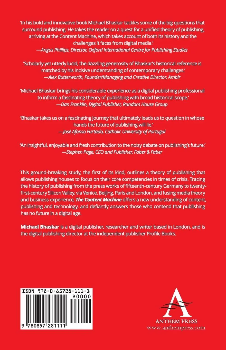 Rückseite: 9780857281111 | The Content Machine | Michael Bhaskar | Taschenbuch | Englisch | 2013