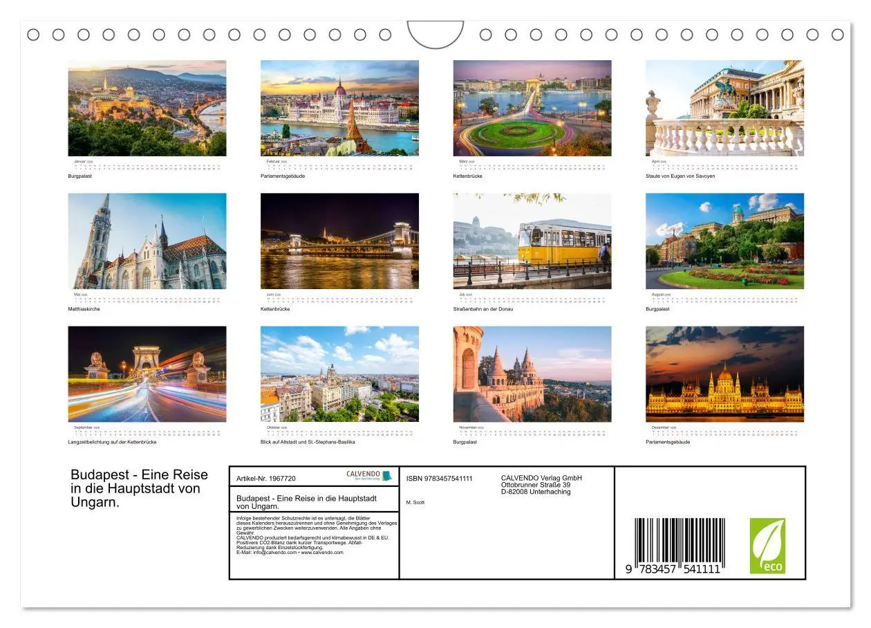 Bild: 9783457541111 | Budapest - Eine Reise in die Hauptstadt von Ungarn. (Wandkalender...