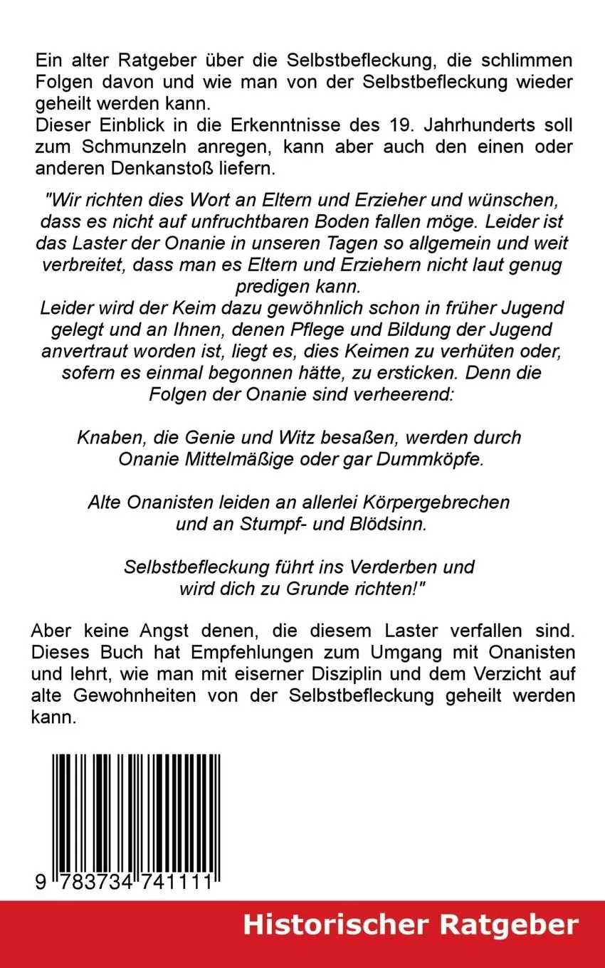 Rückseite: 9783734741111 | Onanieren macht blind! | Jonathan Braun (u. a.) | Taschenbuch | 108 S.