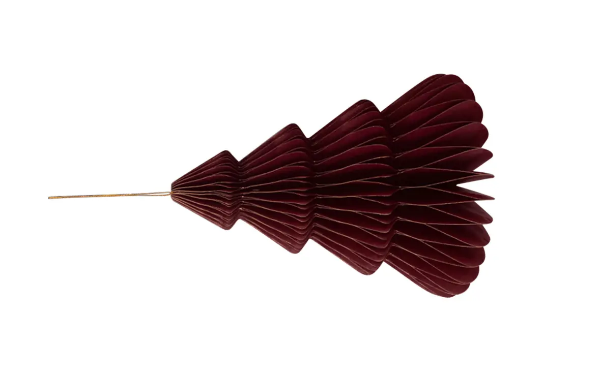 Wabenbaum mit Hänger, bordeau 20cm, 1St., Papier