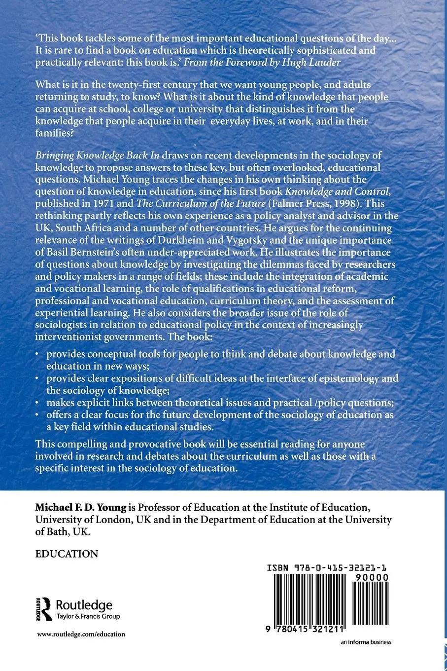 Rückseite: 9780415321211 | Bringing Knowledge Back In | Michael Young | Taschenbuch | Englisch