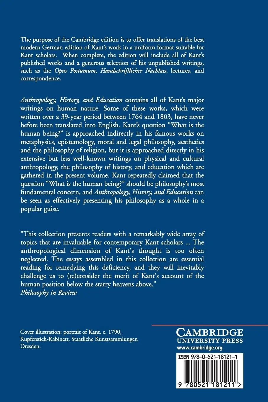 Rückseite: 9780521181211 | Anthropology, History, and Education | Immanuel Kant | Taschenbuch