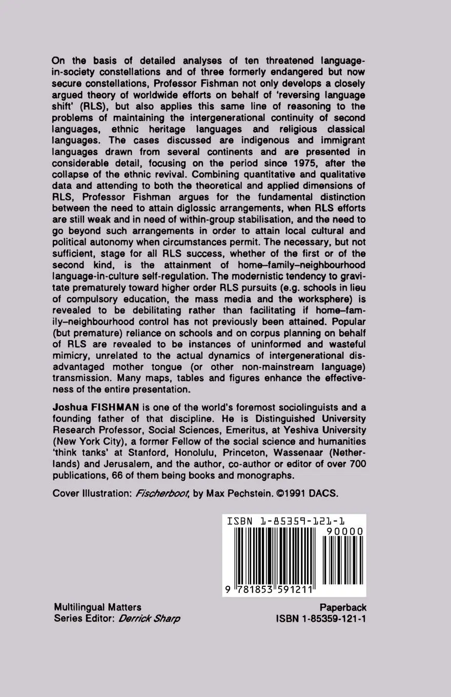 Rückseite: 9781853591211 | Reversing Language Shift | Joshua A. Fishman | Taschenbuch | Englisch