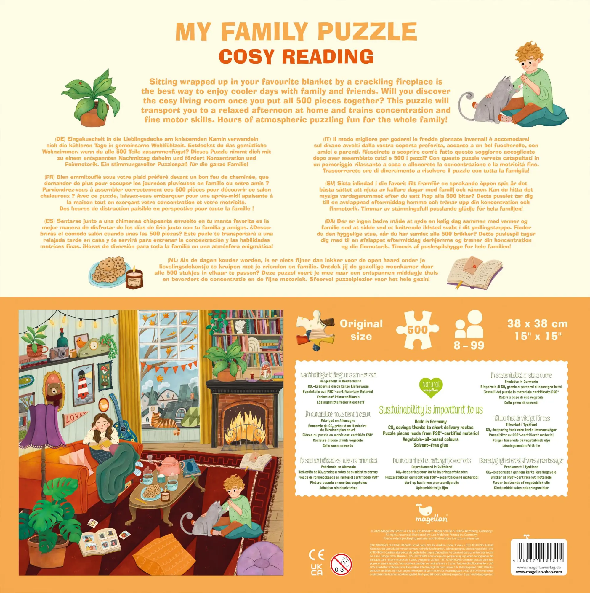 Rückseite: 4260671131311 | My Family Puzzle - Cosy Reading | Lea Melcher | Spiel | N3131 | 2024
