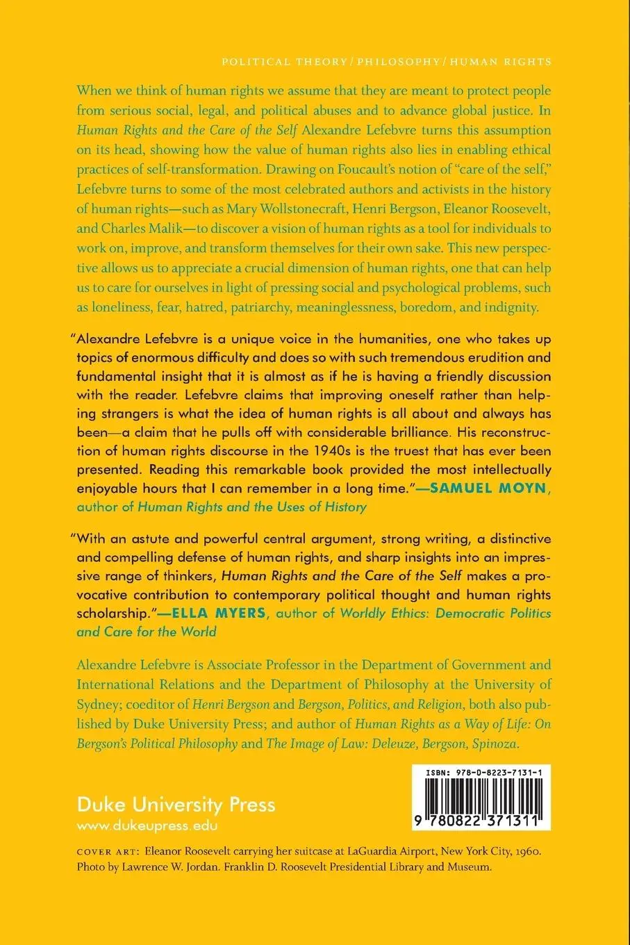 Rückseite: 9780822371311 | Human Rights and the Care of the Self | Alexandre Lefebvre | Buch