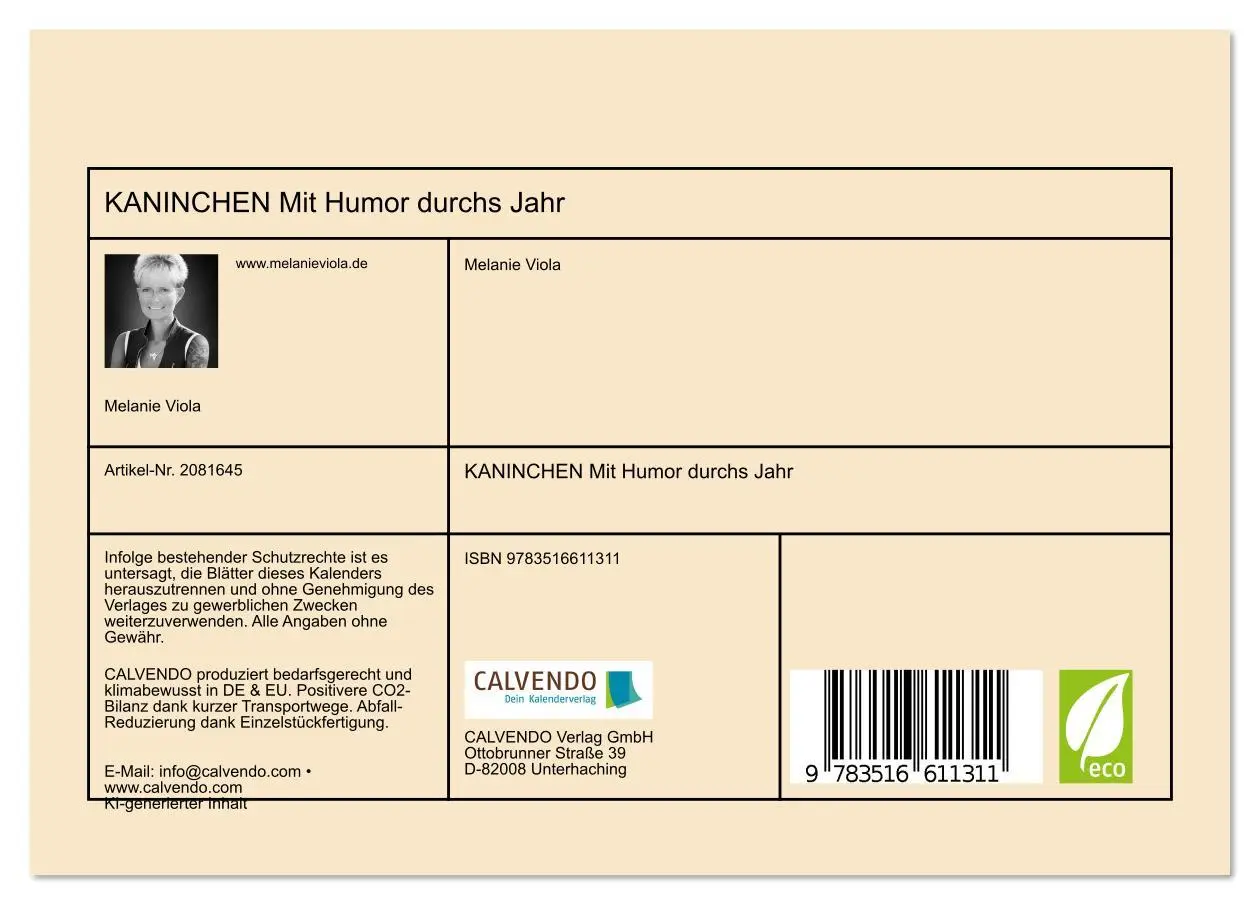 Bild: 9783516611311 | KANINCHEN Mit Humor durchs Jahr (Tischkalender 2026 DIN A5 quer),...