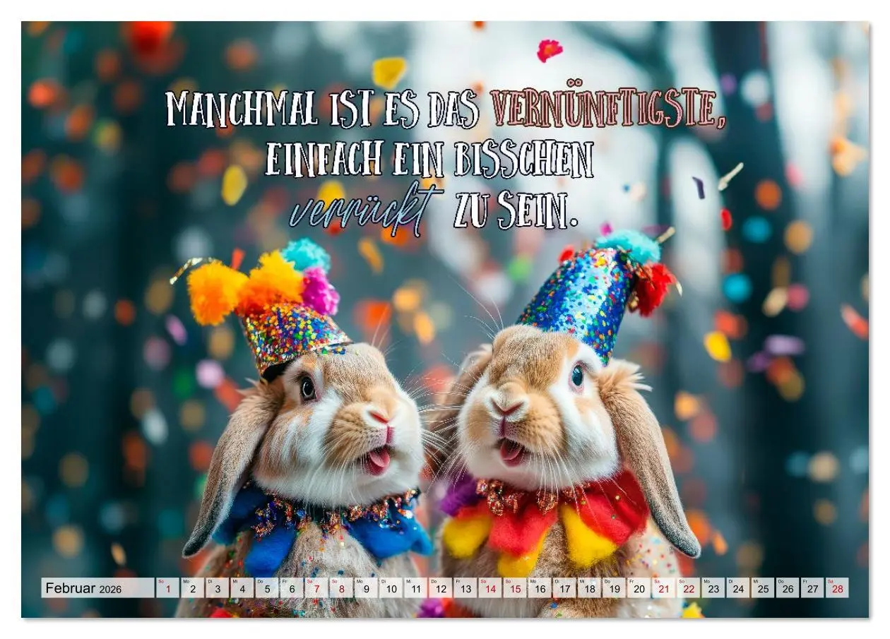 Bild: 9783516611311 | KANINCHEN Mit Humor durchs Jahr (Tischkalender 2026 DIN A5 quer),...