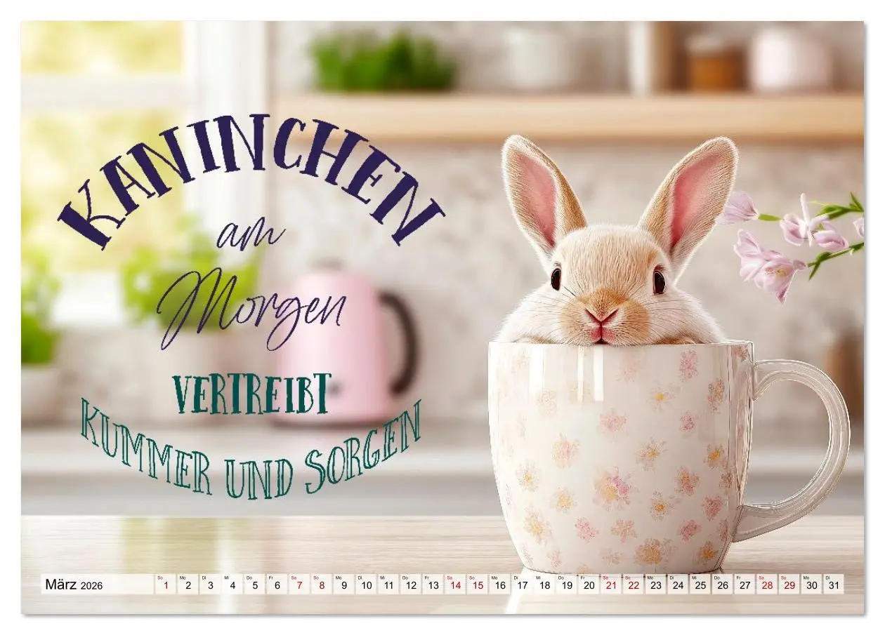 Bild: 9783516611311 | KANINCHEN Mit Humor durchs Jahr (Tischkalender 2026 DIN A5 quer),...