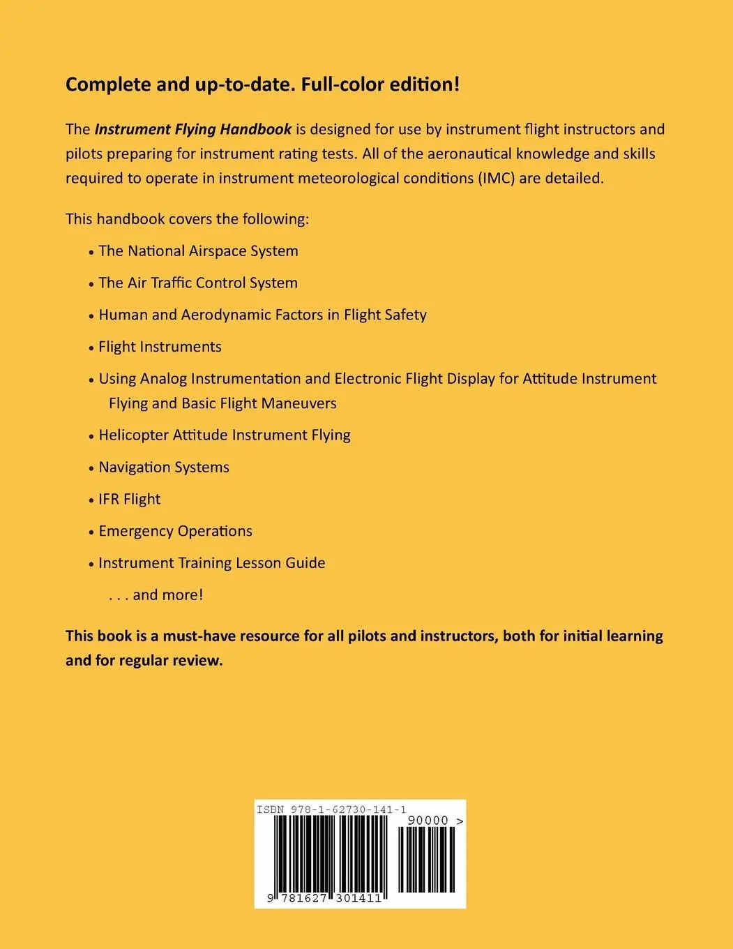 Rückseite: 9781627301411 | Instrument Flying Handbook, FAA-H-8083-15B (Color Print) | Taschenbuch