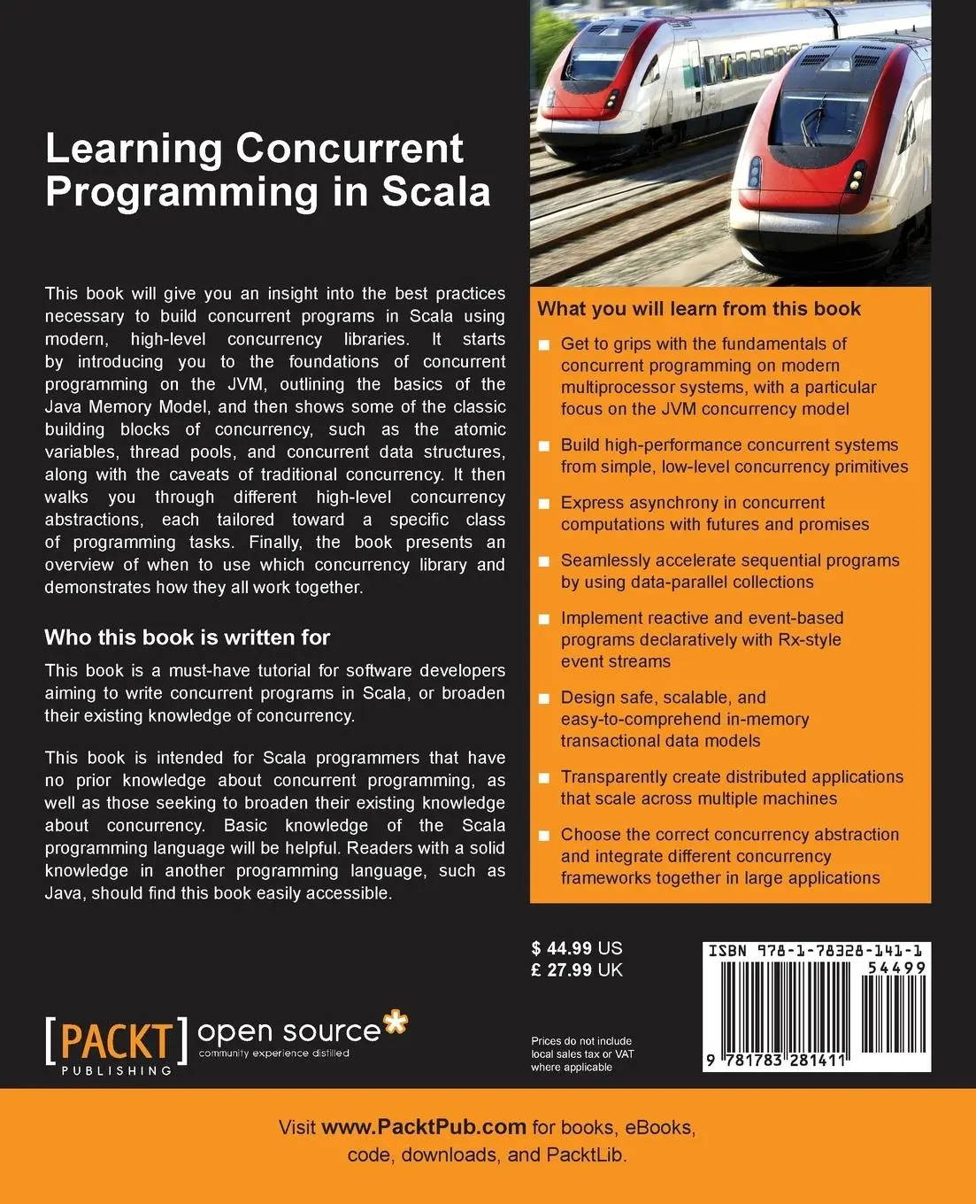 Rückseite: 9781783281411 | Learning Concurrent Programming in Scala | Felix Frank | Taschenbuch