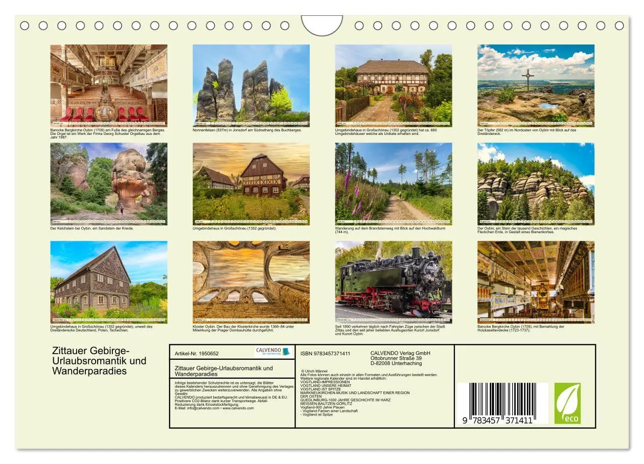 Bild: 9783457371411 | Zittauer Gebirge-Urlaubsromantik und Wanderparadies (Wandkalender...