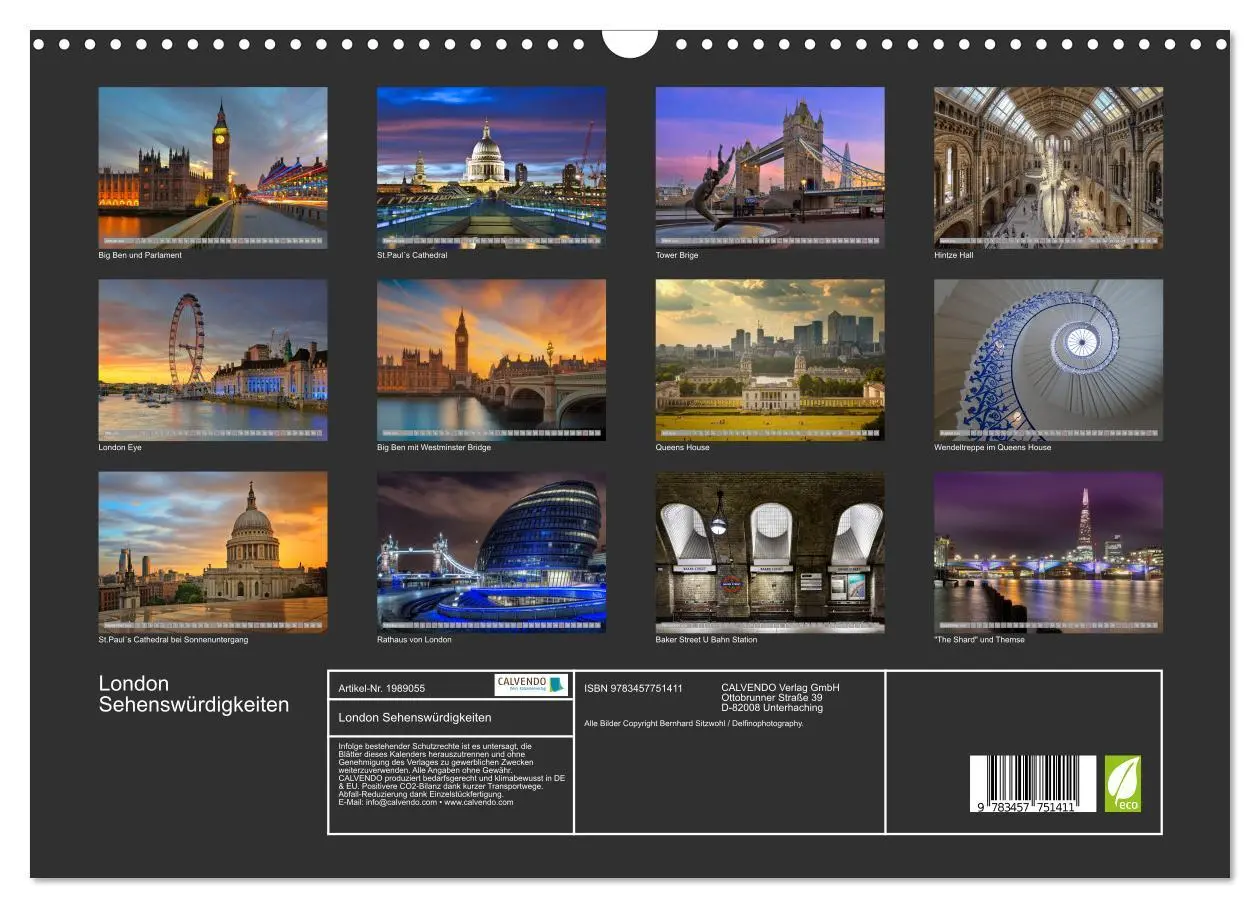 Bild: 9783457751411 | London Sehenswürdigkeiten (Wandkalender 2026 DIN A3 quer), CALVENDO...