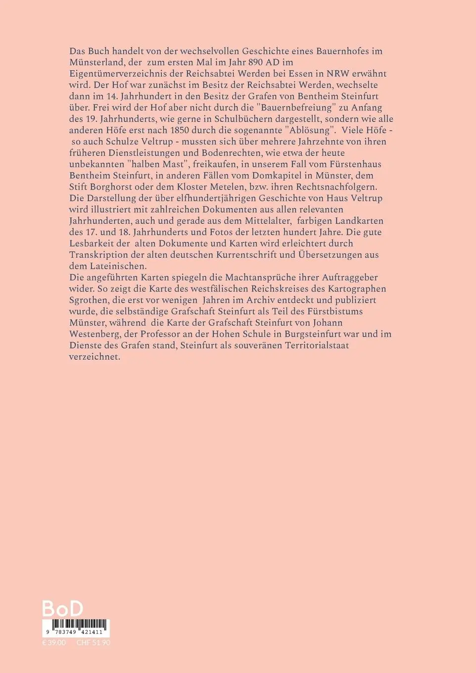 Rückseite: 9783749421411 | Werner Schulze Veltrup: Chronik von Haus Veltrup, seiner Bewohner...