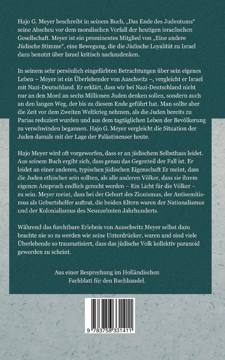 Rückseite: 9783758331411 | Das Ende des Judentums | Der Verfall der israelischen Gesellschaft