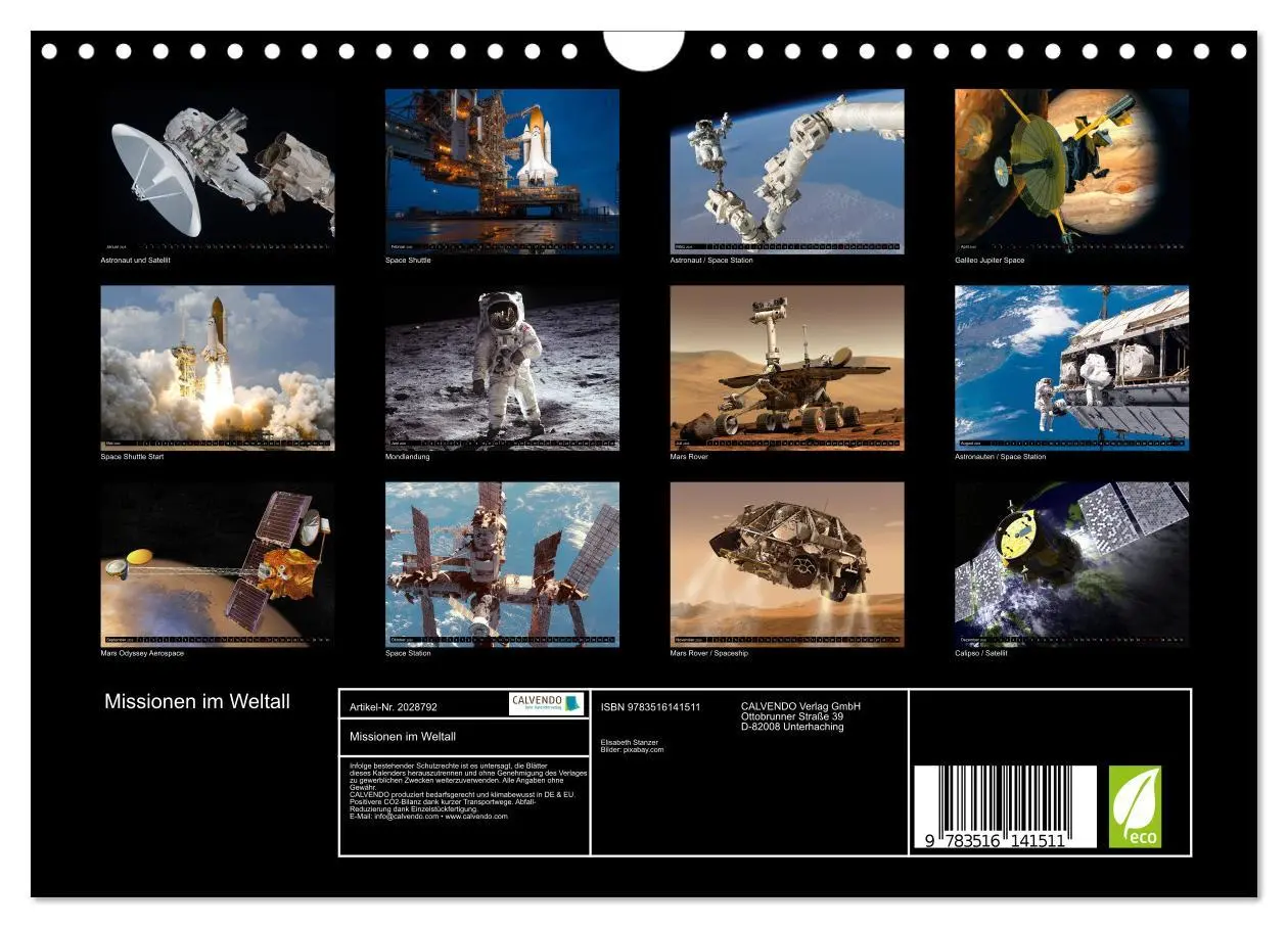 Bild: 9783516141511 | Missionen im Weltall (Wandkalender 2026 DIN A4 quer), CALVENDO...