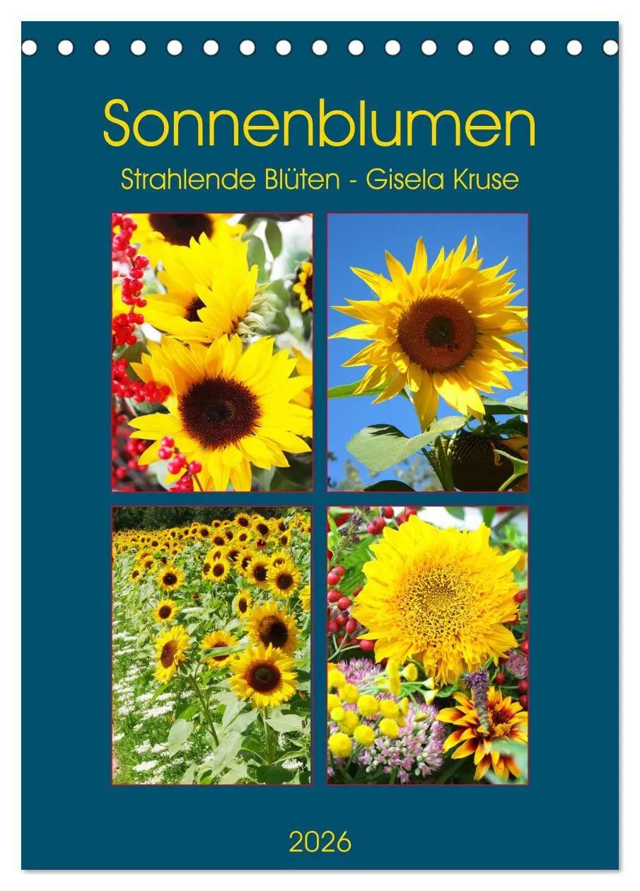 Cover: 9783516381511 | Sonnenblumen - Strahlende Blüten (Tischkalender 2026 DIN A5 hoch),...