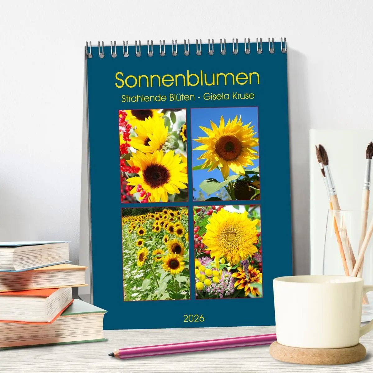 Bild: 9783516381511 | Sonnenblumen - Strahlende Blüten (Tischkalender 2026 DIN A5 hoch),...