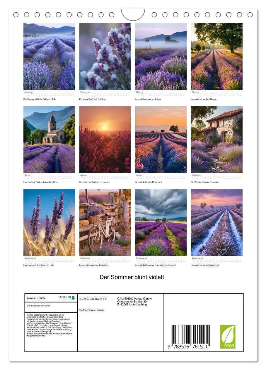 Bild: 9783516761511 | Der Sommer blüht violett (Wandkalender 2027 DIN A4 hoch), CALVENDO...