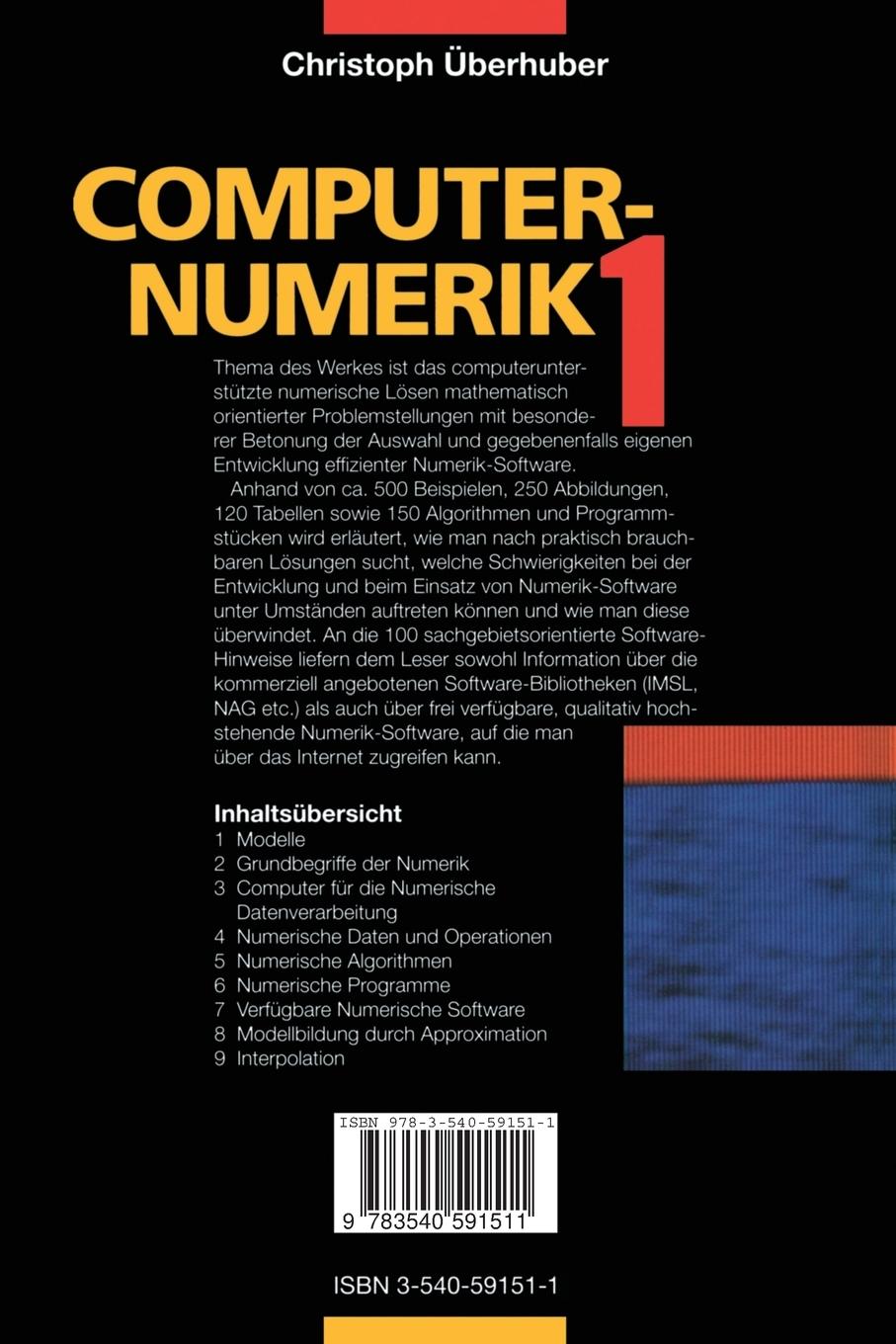 Rückseite: 9783540591511 | Computer-Numerik 1 | Christoph Überhuber | Taschenbuch | xvi | Deutsch