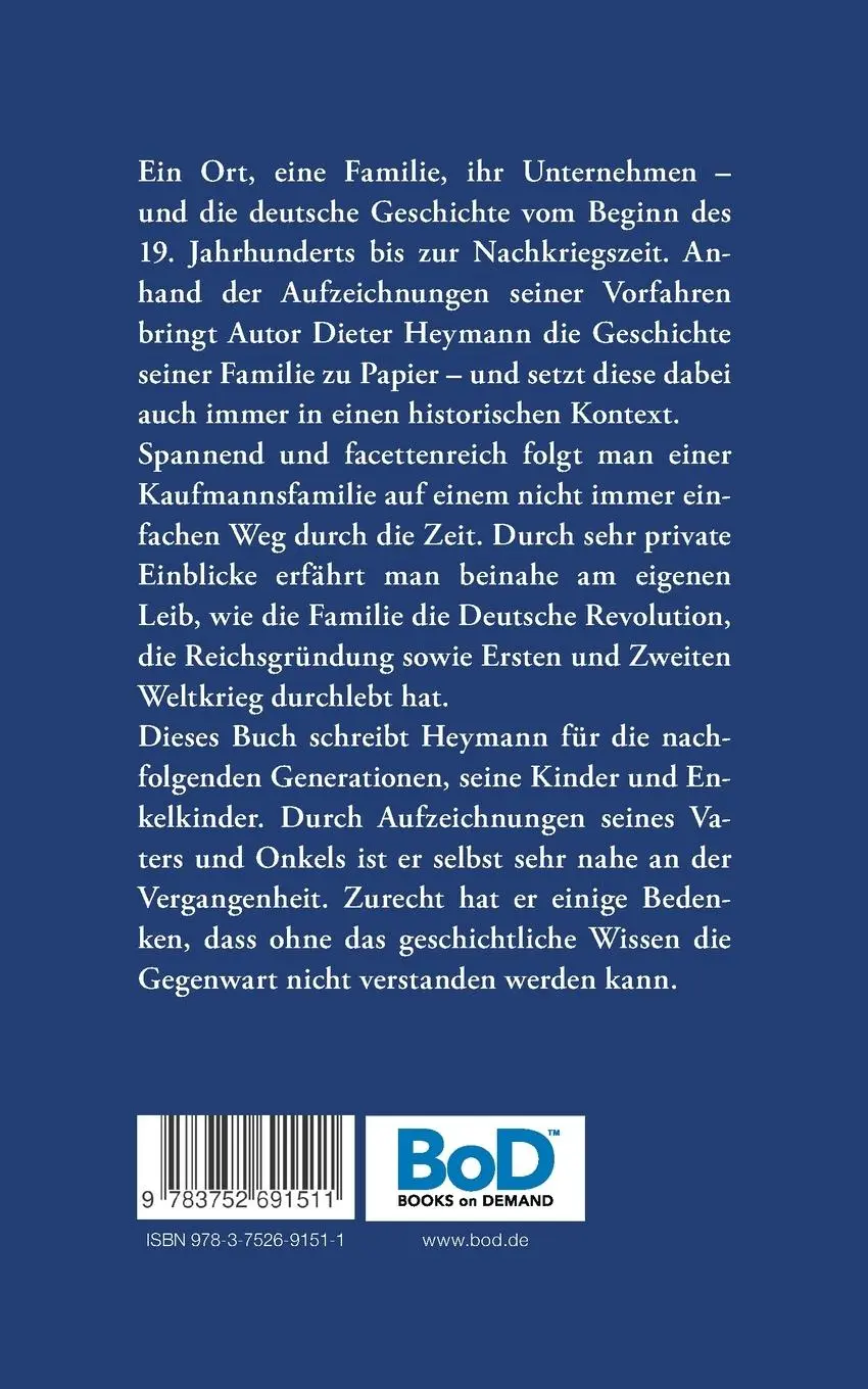 Rückseite: 9783752691511 | Heinrich | Geschichte einer Kaufmannsfamilie 1807-1945 | Heymann