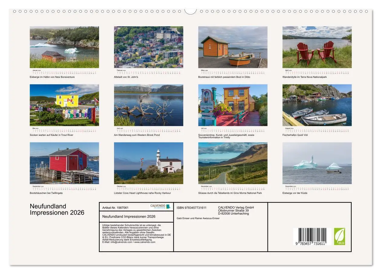 Bild: 9783457731611 | Neufundland Impressionen 2026 (hochwertiger Premium Wandkalender...