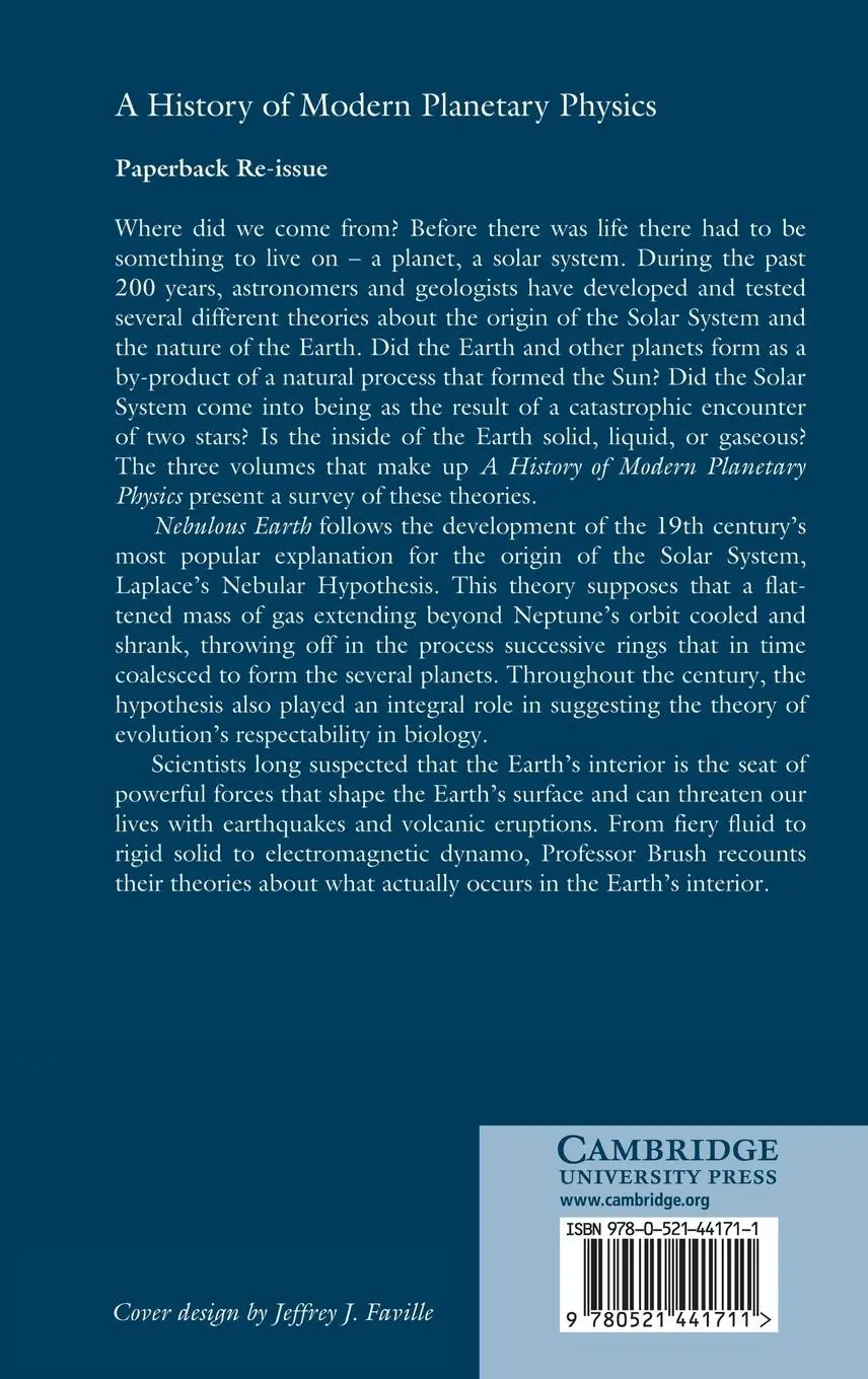 Rückseite: 9780521441711 | Nebulous Earth | Stephen G. Brush | Buch | Gebunden | Englisch | 2014