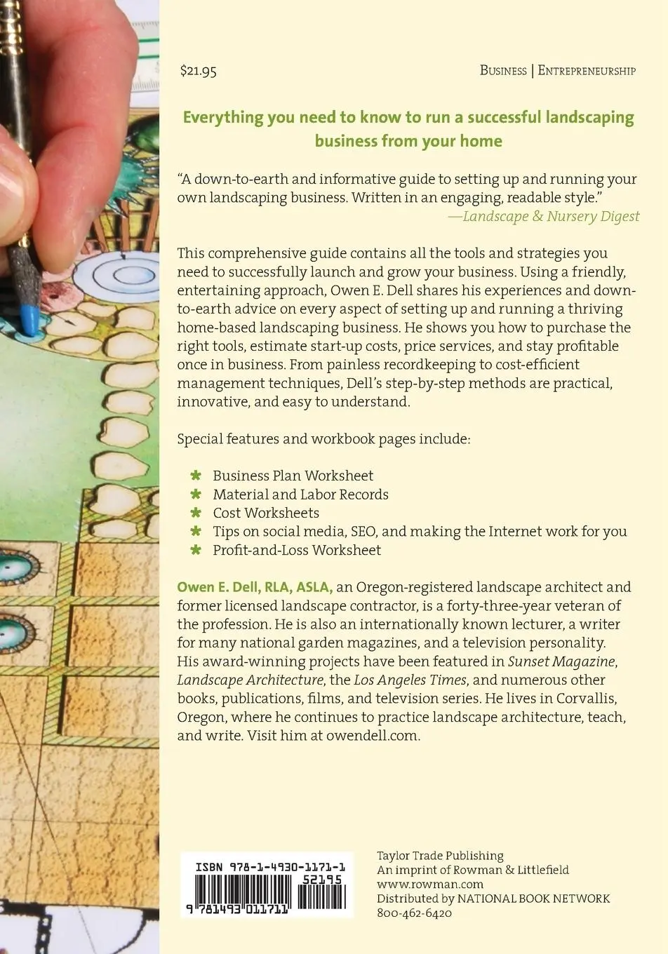 Rückseite: 9781493011711 | How to Start a Home-Based Landscaping Business | Owen E. Dell | Buch