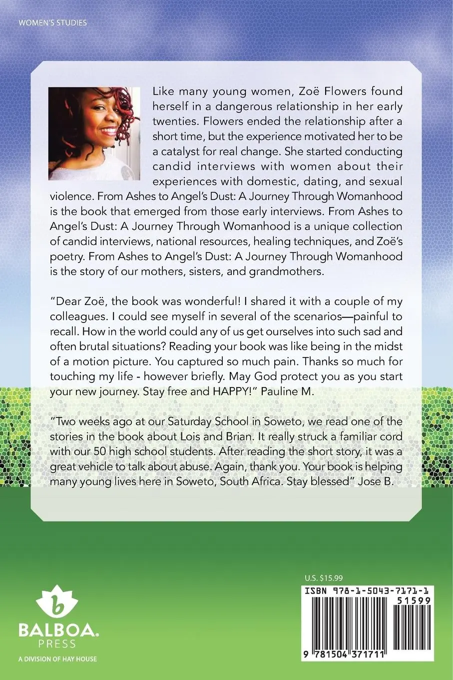 Rückseite: 9781504371711 | From Ashes to Angel's Dust | : A Journey Through Womanhood | Flowers
