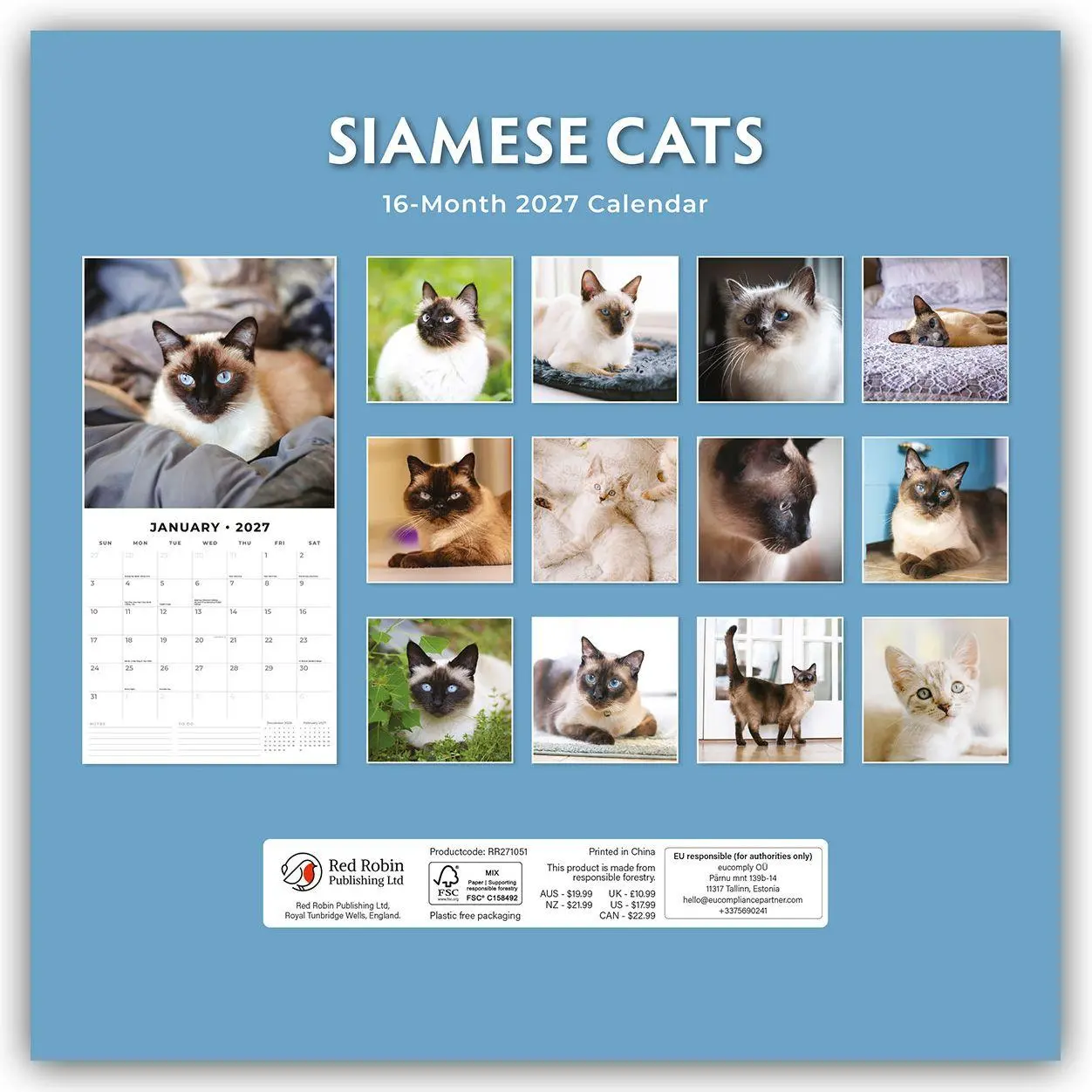 Bild: 9781837011711 | Siamese Cats - Siamkatzen - Siamesische Katzen 2027 -...
