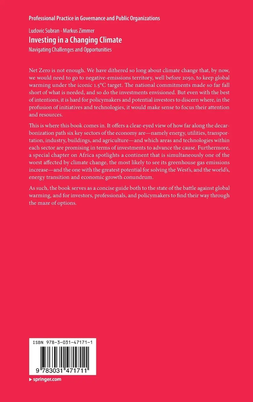 Rückseite: 9783031471711 | Investing in a Changing Climate | Markus Zimmer (u. a.) | Buch | xi
