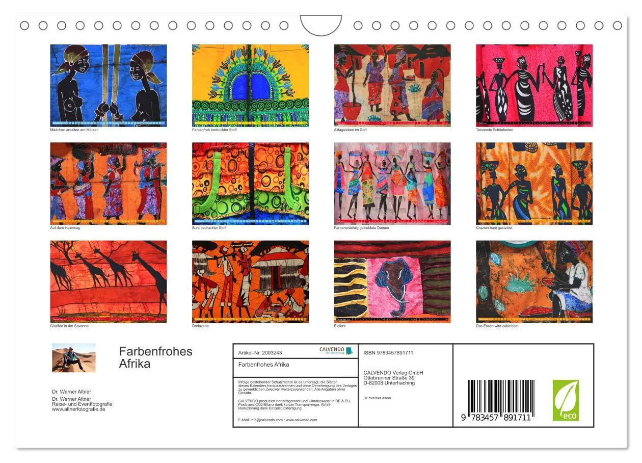 Bild: 9783457891711 | Farbenfrohes Afrika (Wandkalender 2026 DIN A4 quer), CALVENDO...