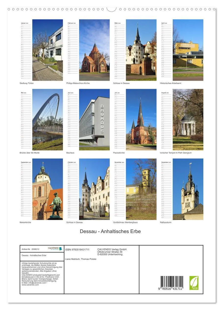 Bild: 9783516431711 | Dessau - Anhaltisches Erbe (hochwertiger Premium Wandkalender 2026...
