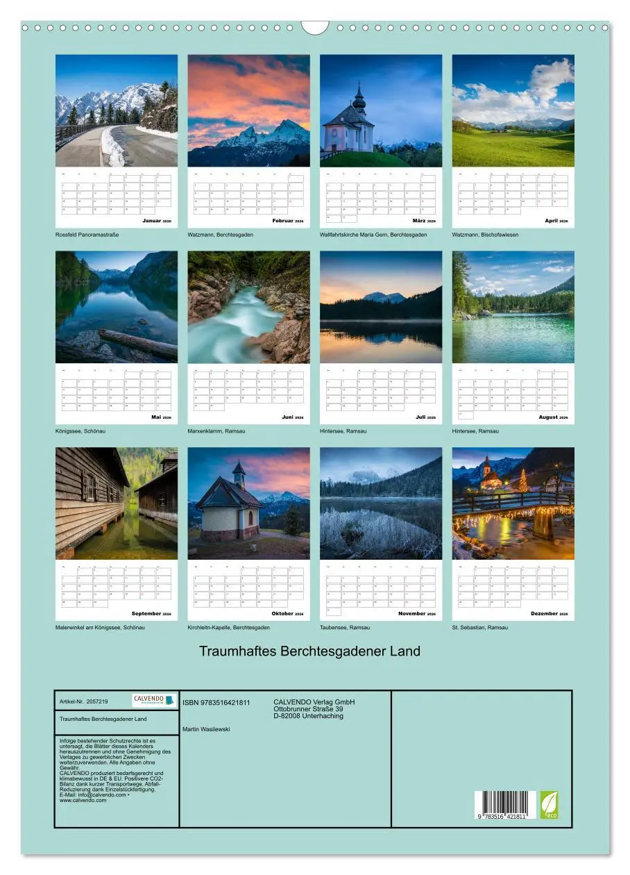 Bild: 9783516421811 | Traumhaftes Berchtesgadener Land (Wandkalender 2026 DIN A2 hoch),...