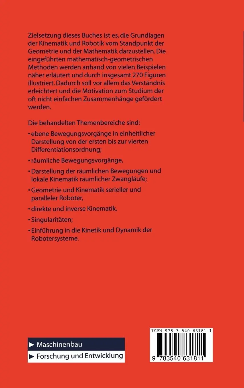 Rückseite: 9783540631811 | Kinematik und Robotik | Manfred Husty (u. a.) | Buch | xii | Deutsch