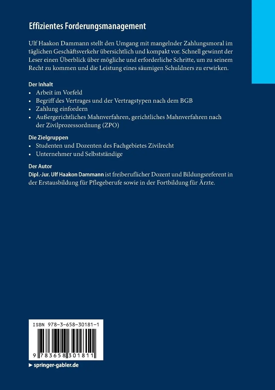 Rückseite: 9783658301811 | Effizientes Forderungsmanagement | Ulf Haakon Dammann | Taschenbuch