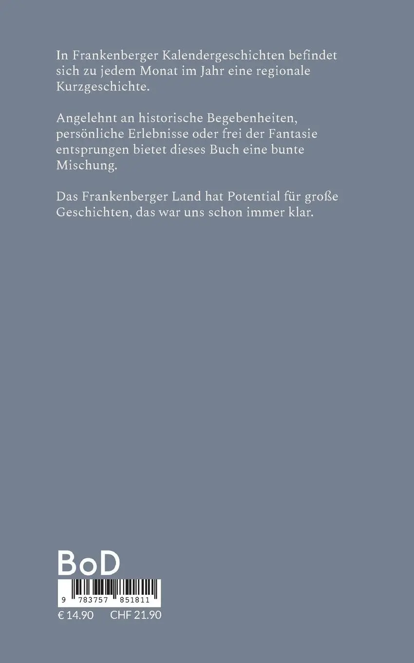 Rückseite: 9783757851811 | Frankenberger Kalendergeschichten | Joachim Hesse (u. a.) | Buch