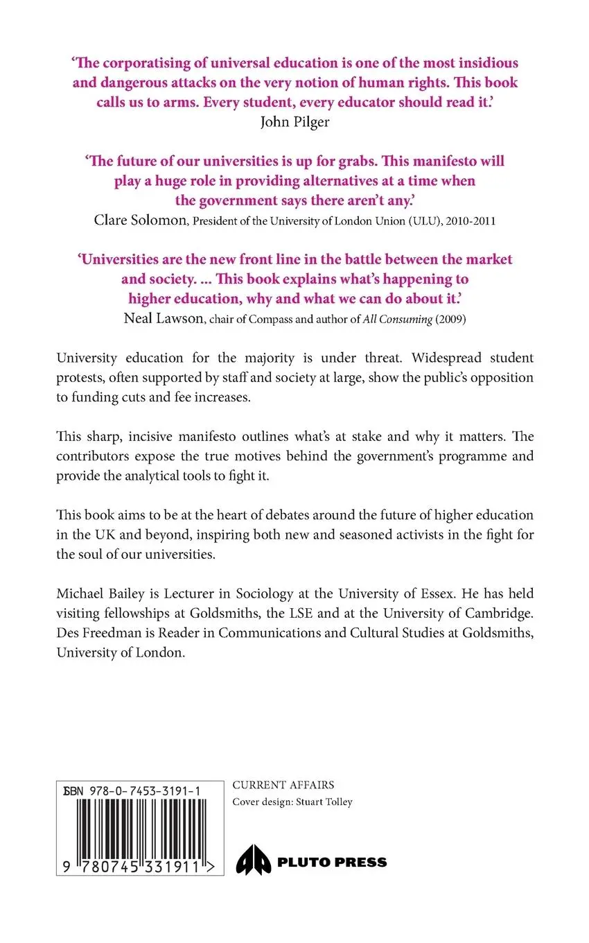 Rückseite: 9780745331911 | The Assault on Universities | A Manifesto for Resistance | Taschenbuch
