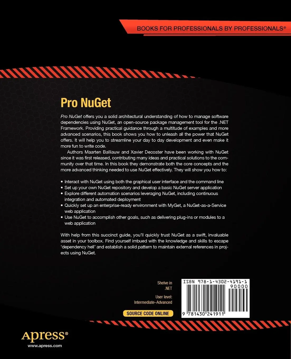 Rückseite: 9781430241911 | Pro Nuget | Maarten Balliauw (u. a.) | Taschenbuch | Englisch | 2012