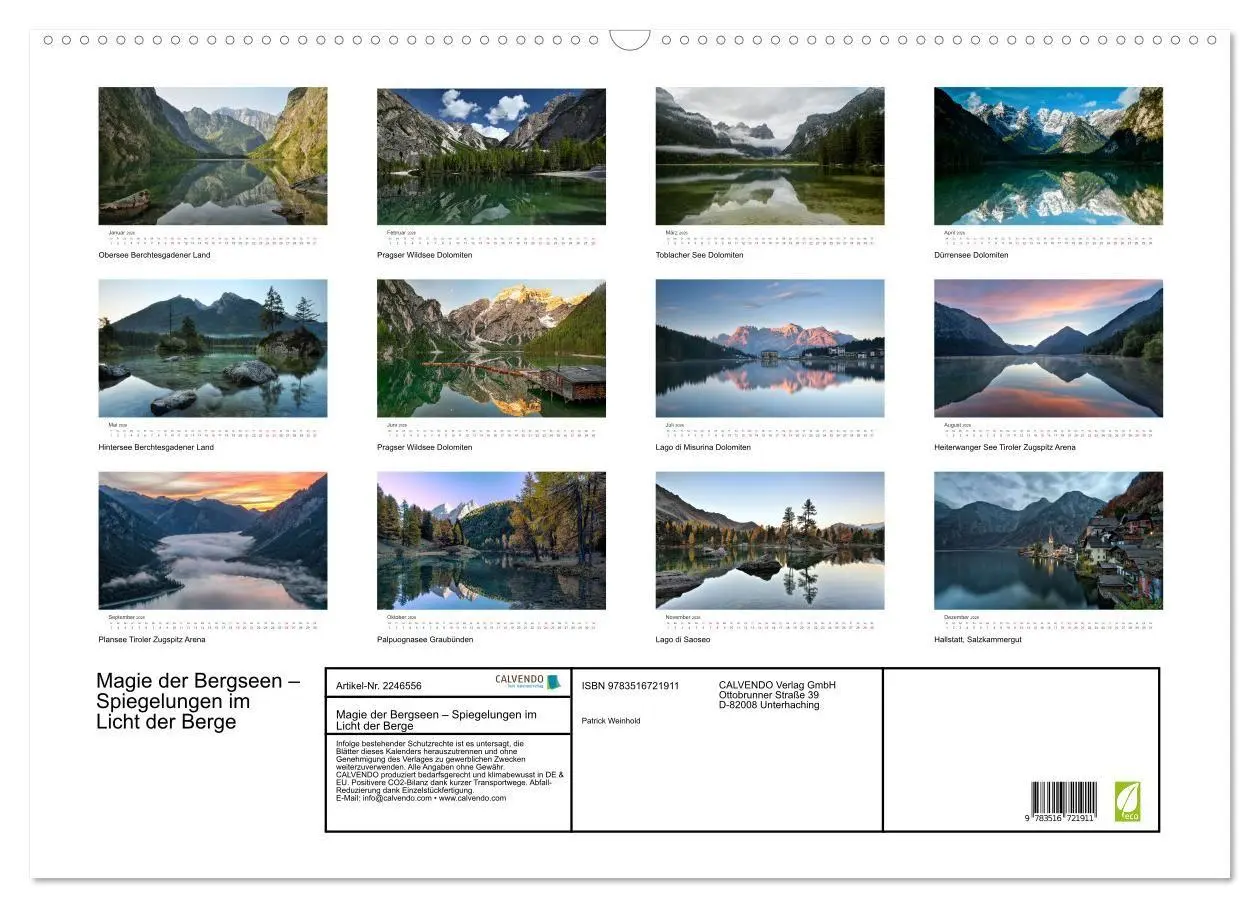Bild: 9783516721911 | Magie der Bergseen - Spiegelungen im Licht der Berge (Wandkalender...