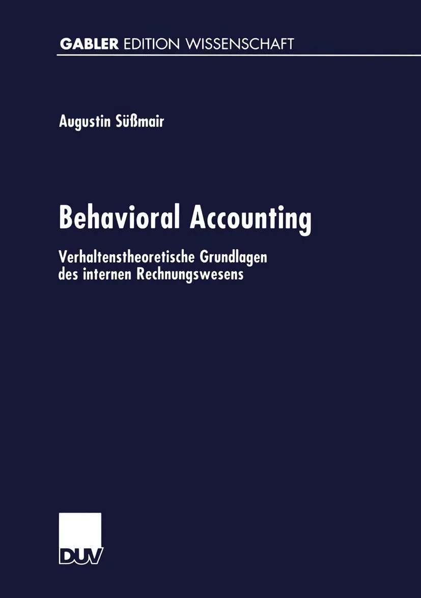 Cover: 9783824471911 | Behavioral Accounting | Augustin Süßmair | Taschenbuch | xiii | 2000