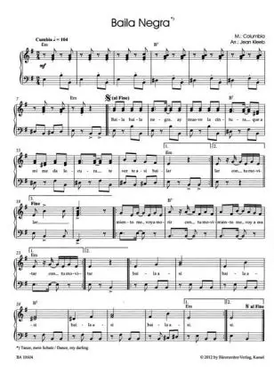 Bild: 9790006541911 | Baila Negra, für Klavier | Jean Kleeb | Buch | 2019 | Bärenreiter