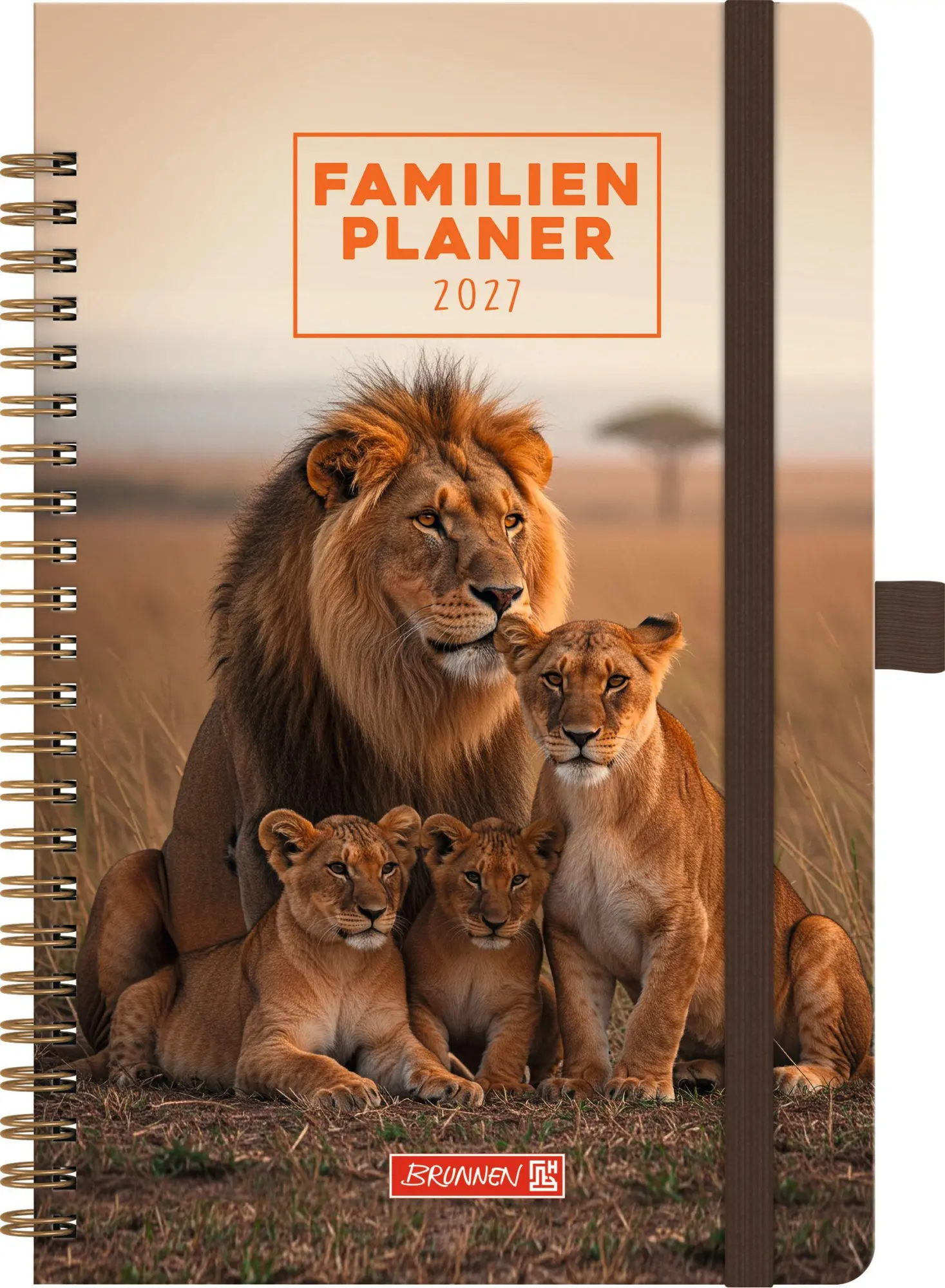 Cover: 4061947162011 | BRUNNEN 1070290027 Buchkalender Familienplaner 2027 "Lions" A5, Papier