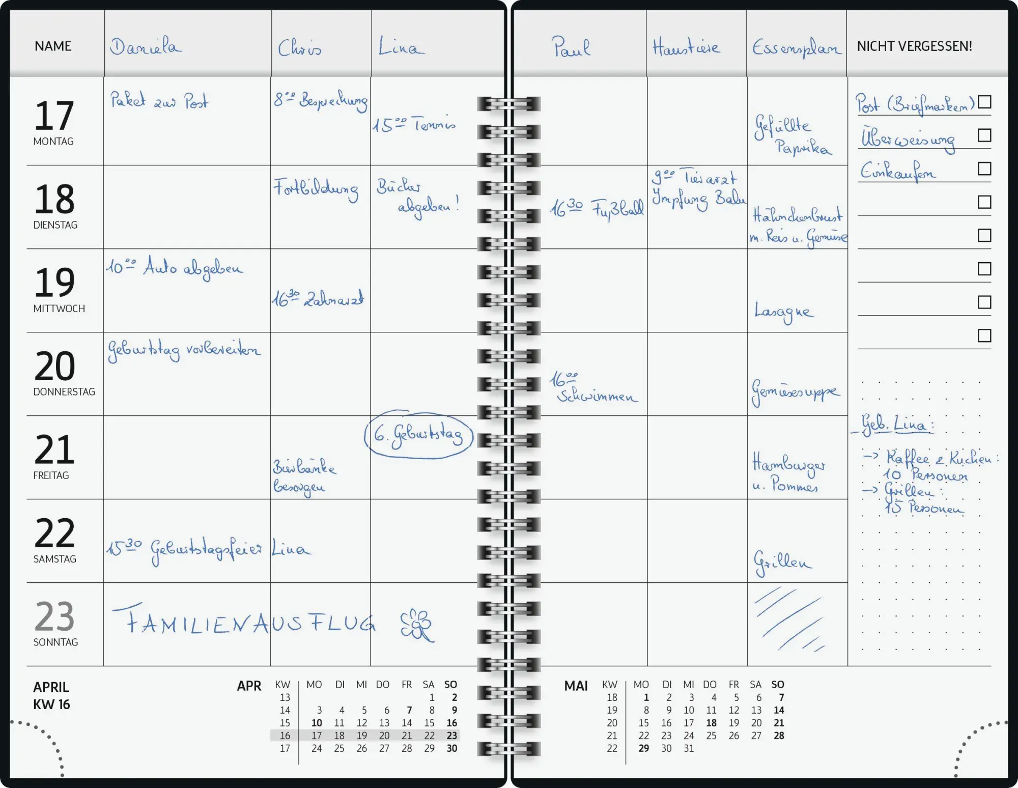 Bild: 4061947162011 | BRUNNEN 1070290027 Buchkalender Familienplaner 2027 "Lions" A5, Papier